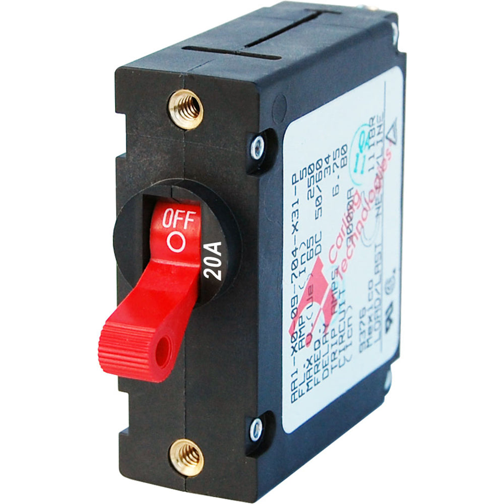 Blue Sea 7213 AC / DC Single Pole Magnetic World Circuit Breaker  -  20 Amp