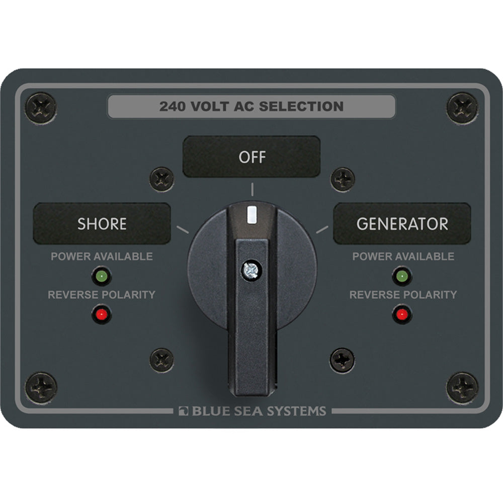 Blue Sea 8363 AC Rotary Switch Panel 65 Ampere 2 Positions + OFF, 3 Pole