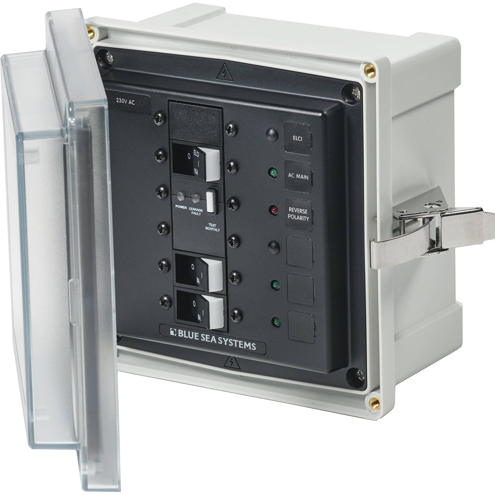 Blue Sea 3122 - SMS Panel Enclosure w/ELCI (16A) & 2 Branch (8A) - 230V AC